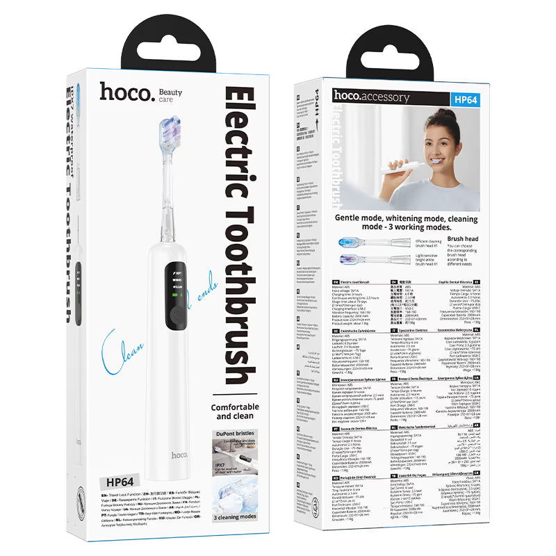 HOCO HP64 acoustic wave electric toothbrush white design
