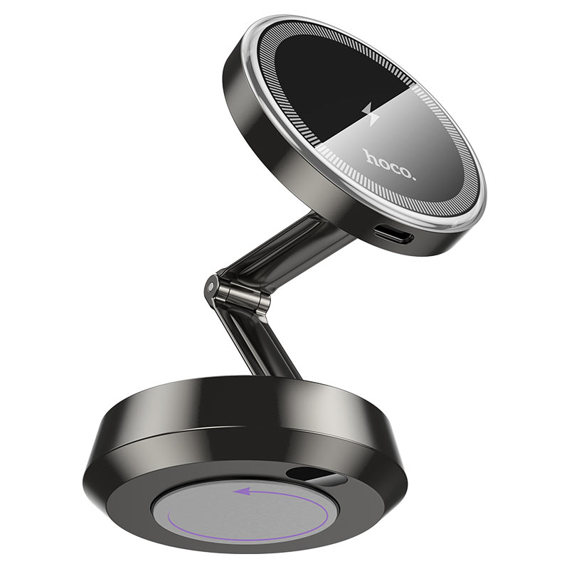 HOCO HW33 wireless car charger in use on dashboard
