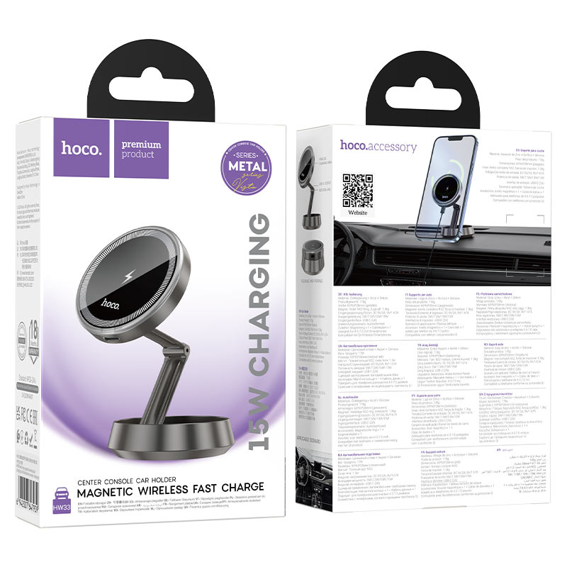 15W wireless dashboard charger compatible with MagSafe
