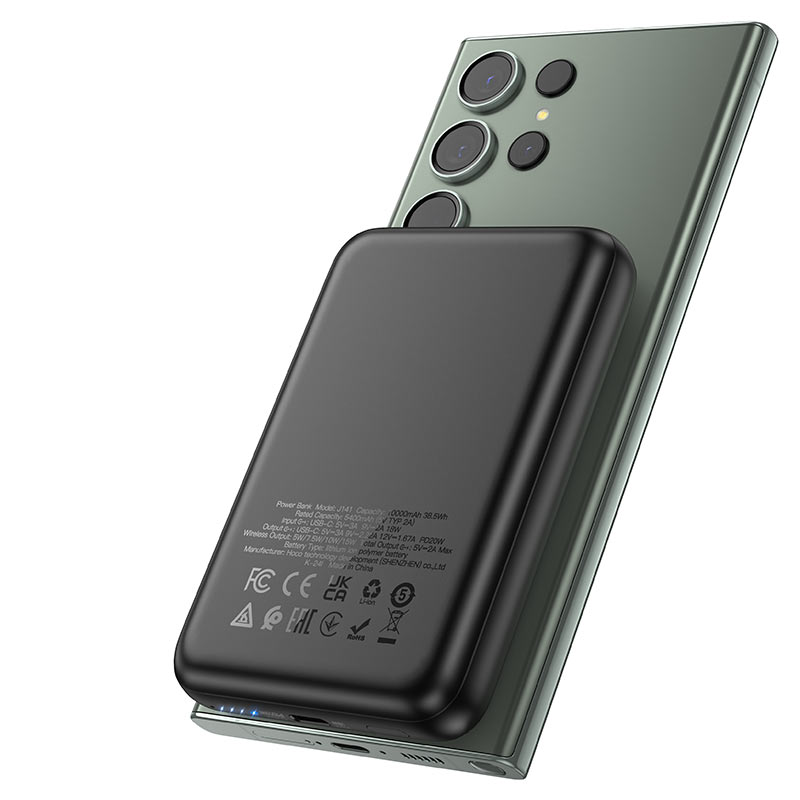 HOCO J141 Grace 10000mAh Power Bank with PD 20W Wireless Charging