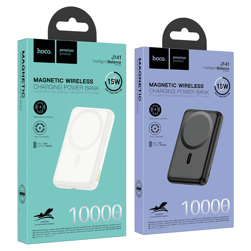 HOCO J141 Grace 10000mAh Power Bank with PD 20W Wireless Charging