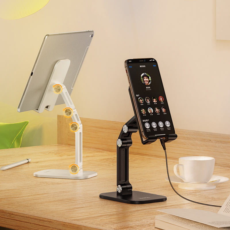 Foldable desktop stand for smartphones and tablets
