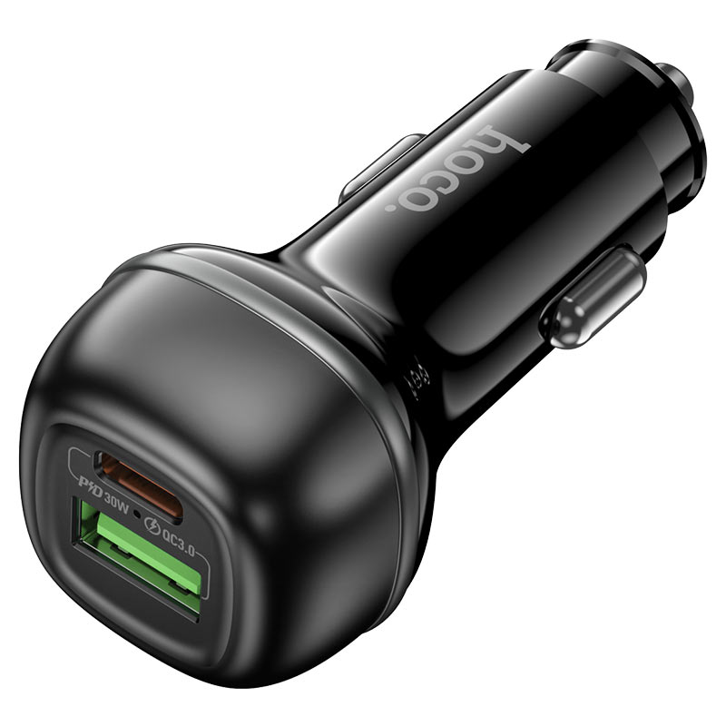 HOCO Z58A Car Charger Ports – 30W Type-C and 18W USB-A