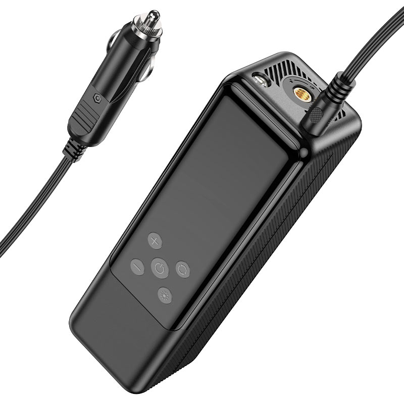 Compact air inflator with LED screen and accessories