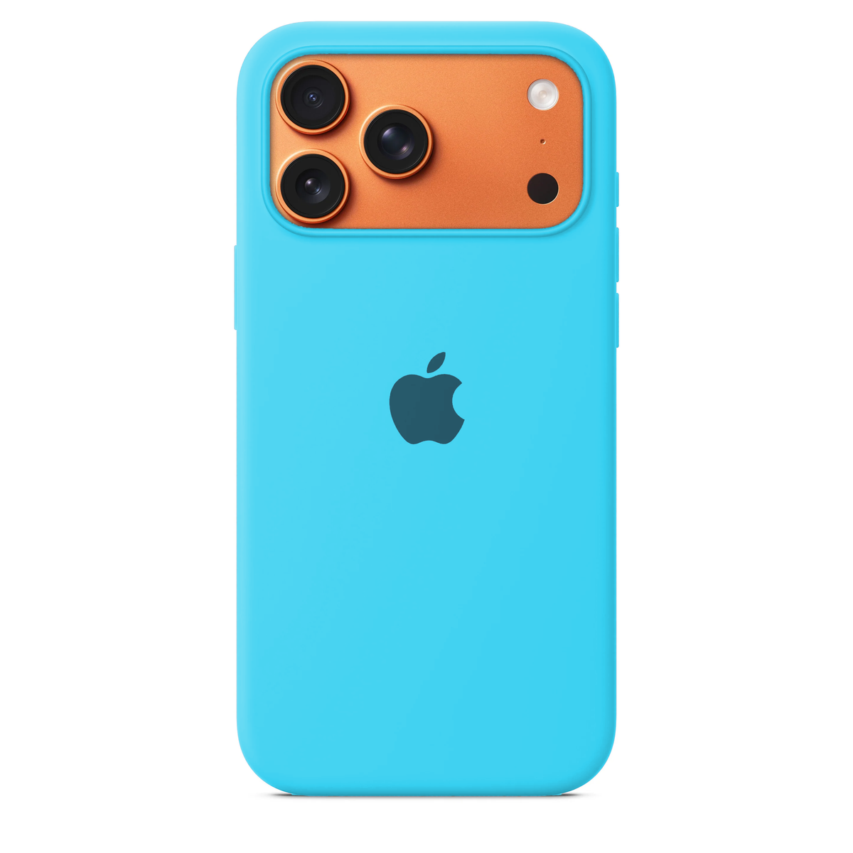 iPhone 17 Pro Max Silicone Case Aqua Blue – Microfiber Lined