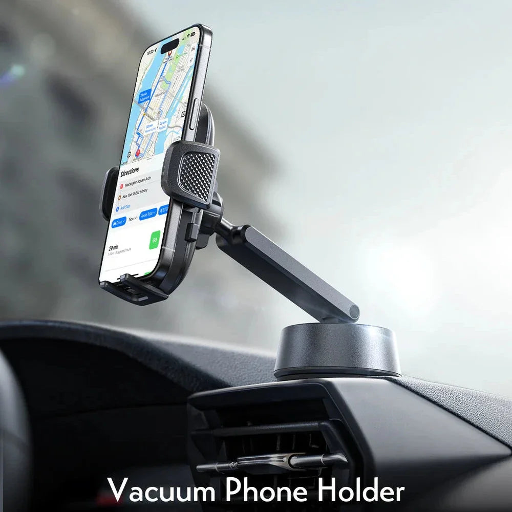  Strong suction base phone holder on windshield
