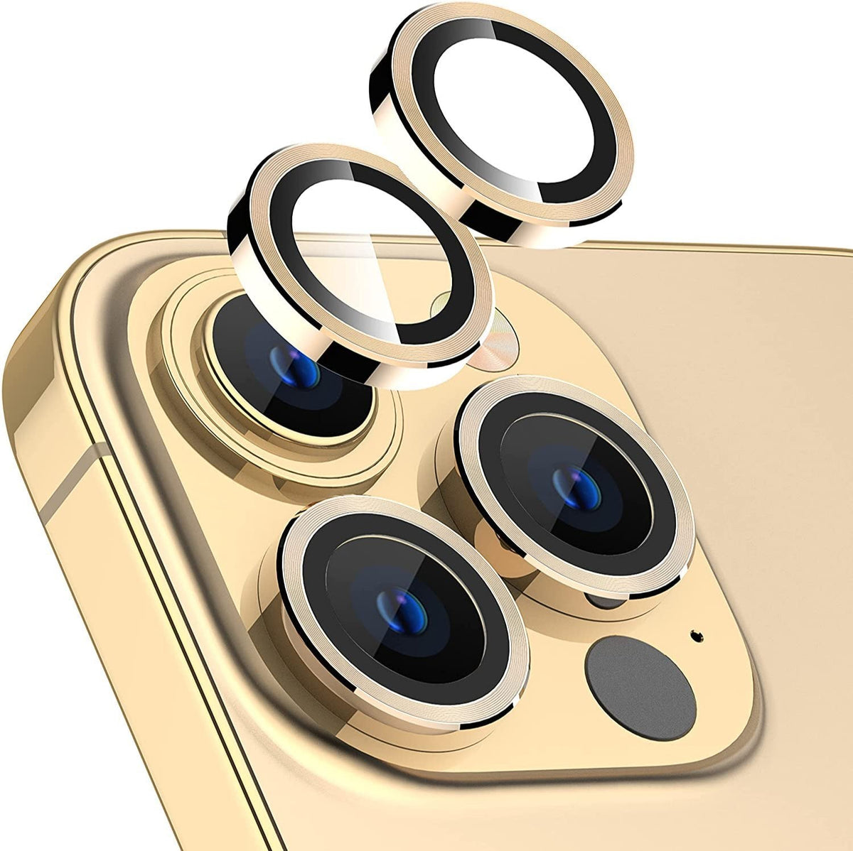 iPhone 14 camera protector set installation step on iPhone 14 Pro