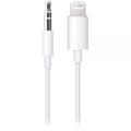 iPhone Lightning to AUX cable front view white