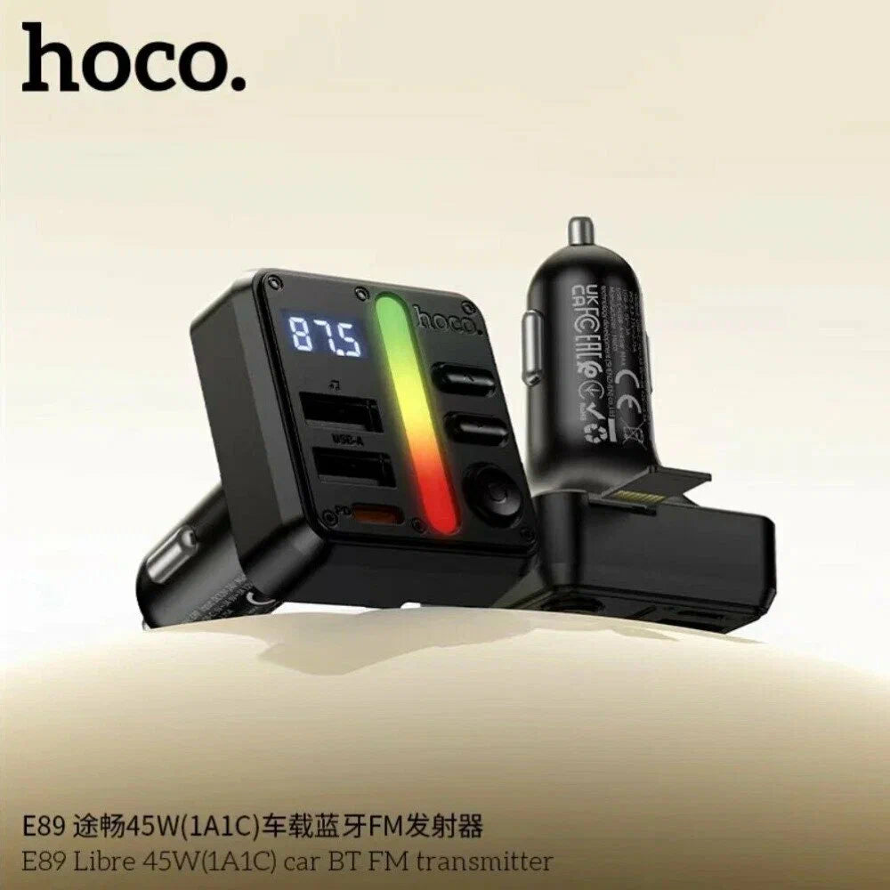 HOCO E89 FM Transmitter with Dual Port 45W Fast Charging