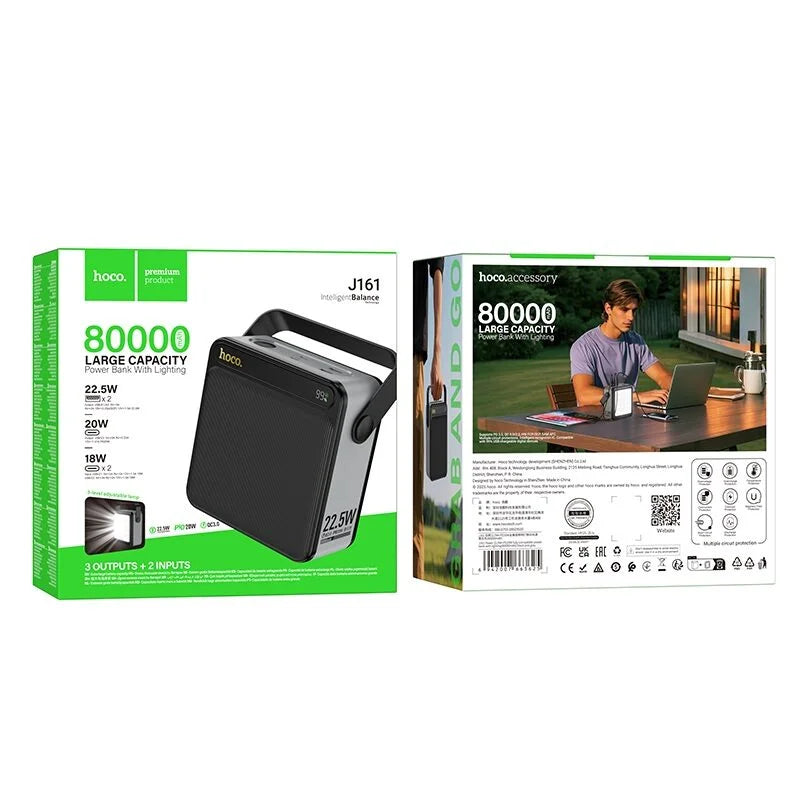 LED lighting feature on HOCO J161 power bank for outdoor use
