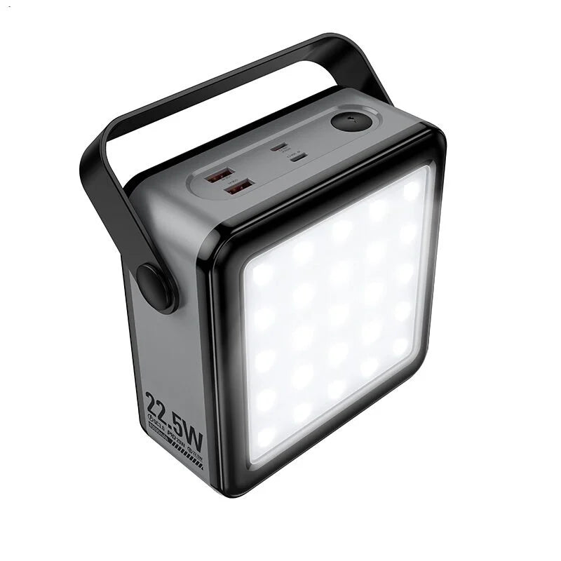 HOCO J161 80,000mAh power bank with built-in light front view
