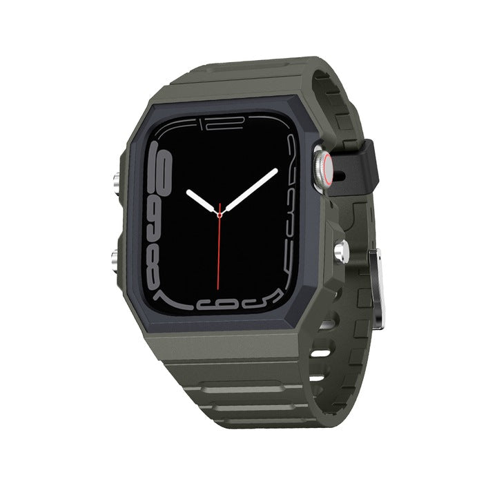 LITO LS005 integrated rubber Apple Watch band and case front view