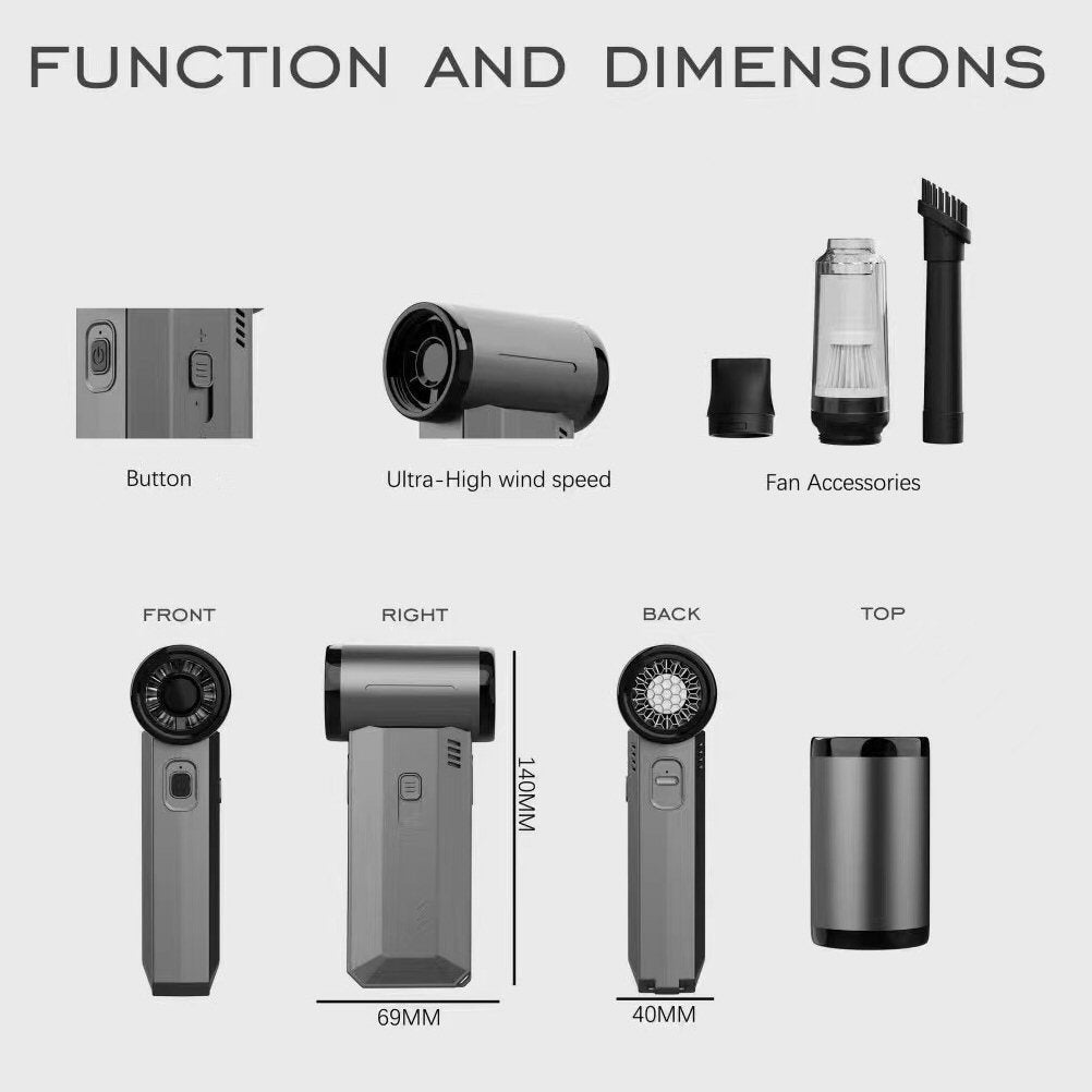 Foldable desktop cooling fan and hairdryer style blower F72
