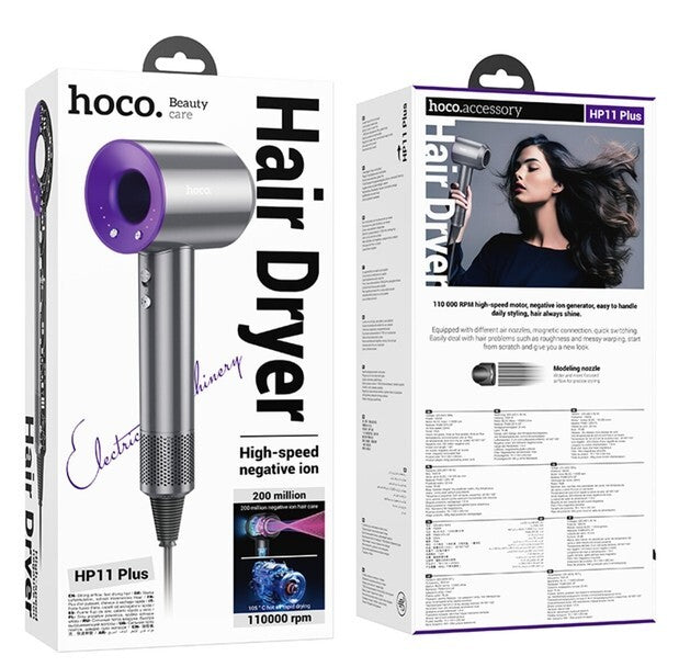 HOCO HP11 hair dryer with high speed airflow and negative ion technology