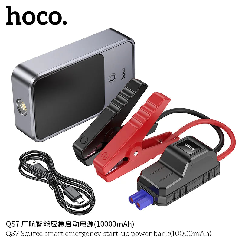 HOCO QS7 car jump starter with cables and clamps

