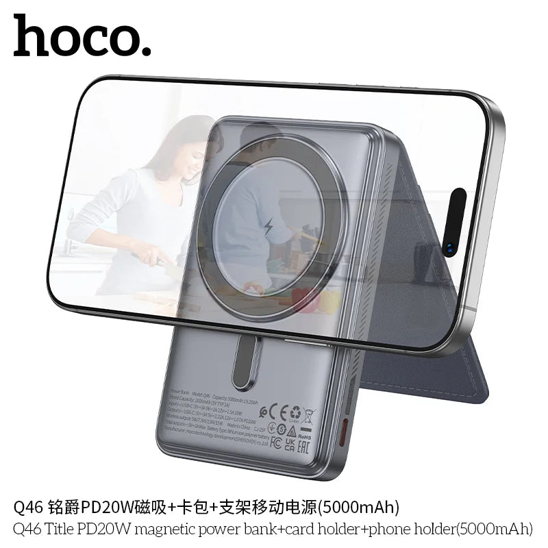 HOCO Q46 magnetic power bank 5000mAh with card holder