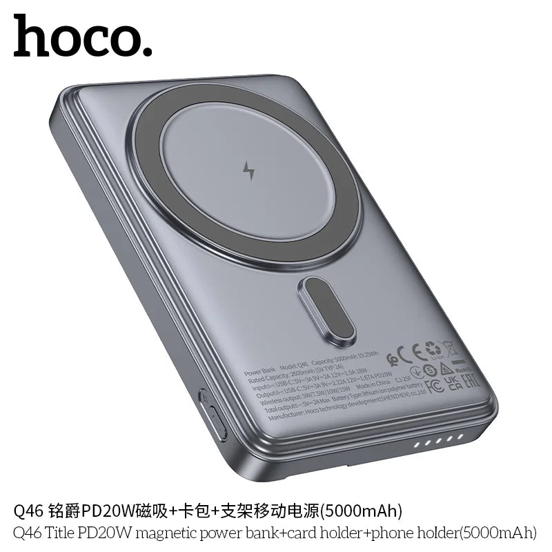 Compact HOCO Q46 wireless magnetic power bank