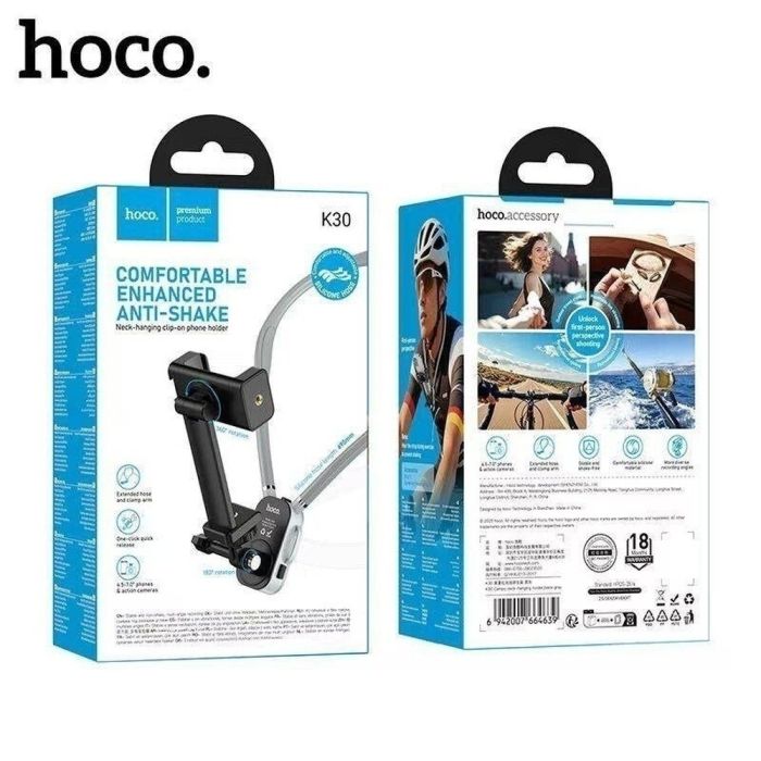HOCO K30 Enhanced Anti-Shake Neck Hanging Clip-On Phone Holder