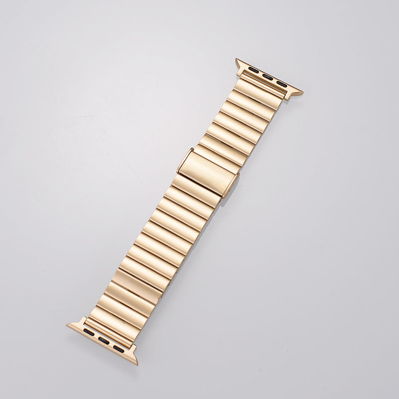 Spigen Modern Fit 316L brushed stainless steel multi-link bracelet close-up showing polished finish and link detail
