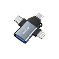 Green Lion 3-in-1 OTG Adapter Gray – Lightning, Micro USB and Type-C