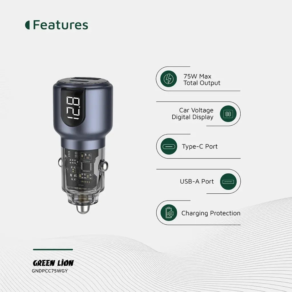 Green Lion Car Charger – Aluminium Alloy Body Detail